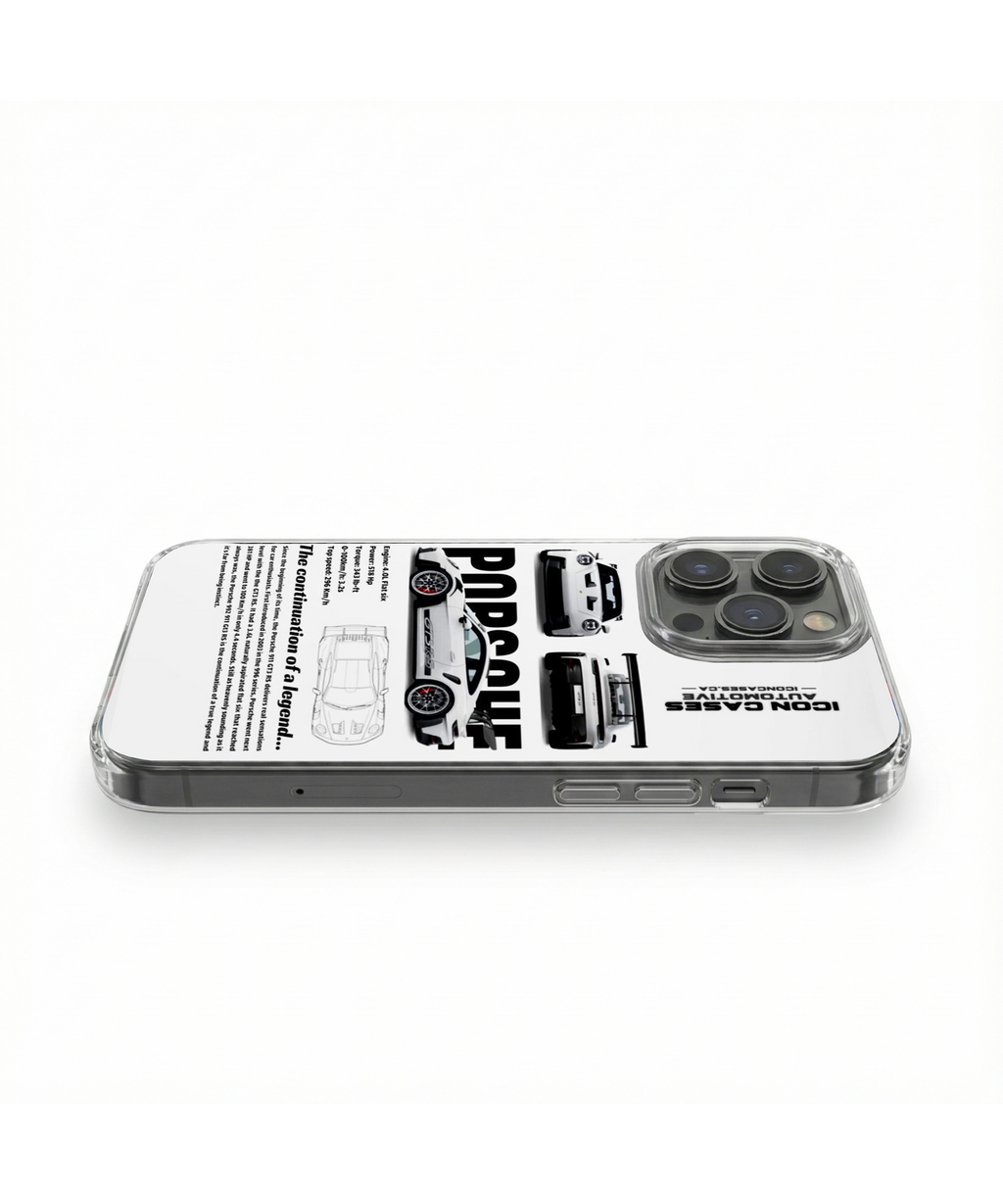 Porsche White New Clear Case