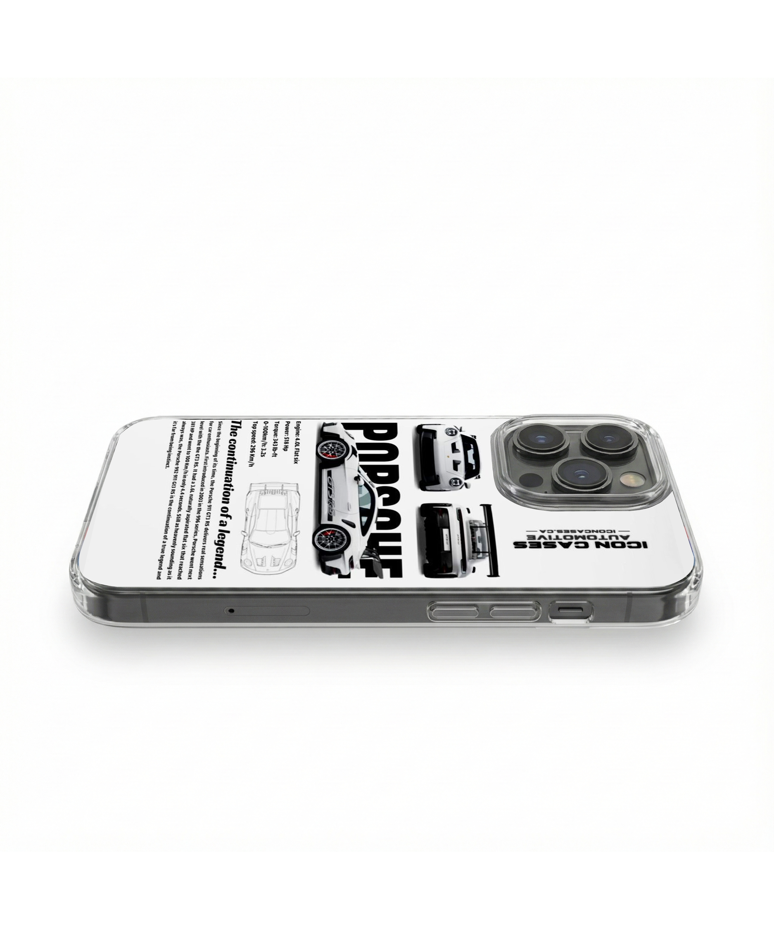Porsche White New Clear Case