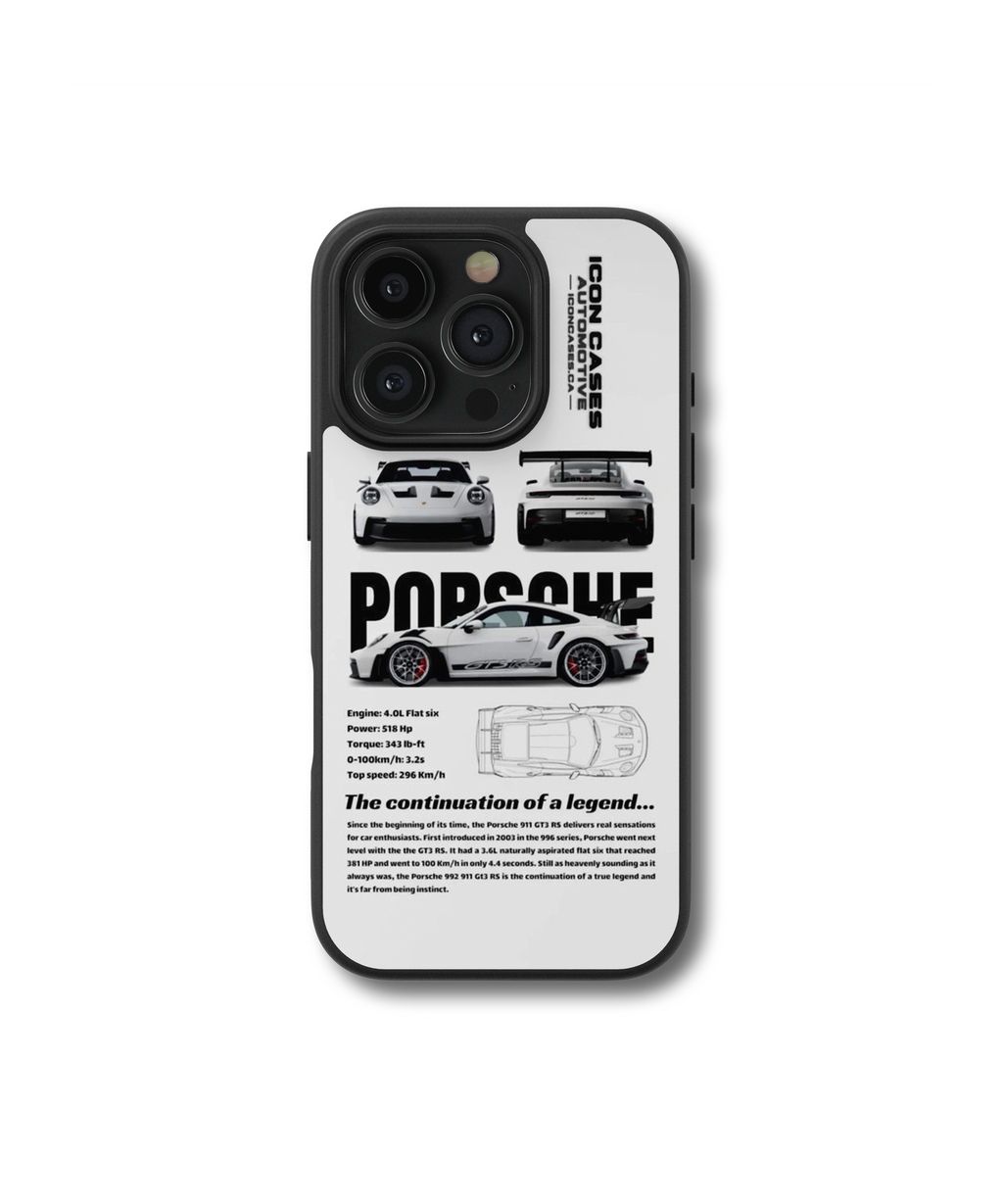 Porsche White New Glass Case