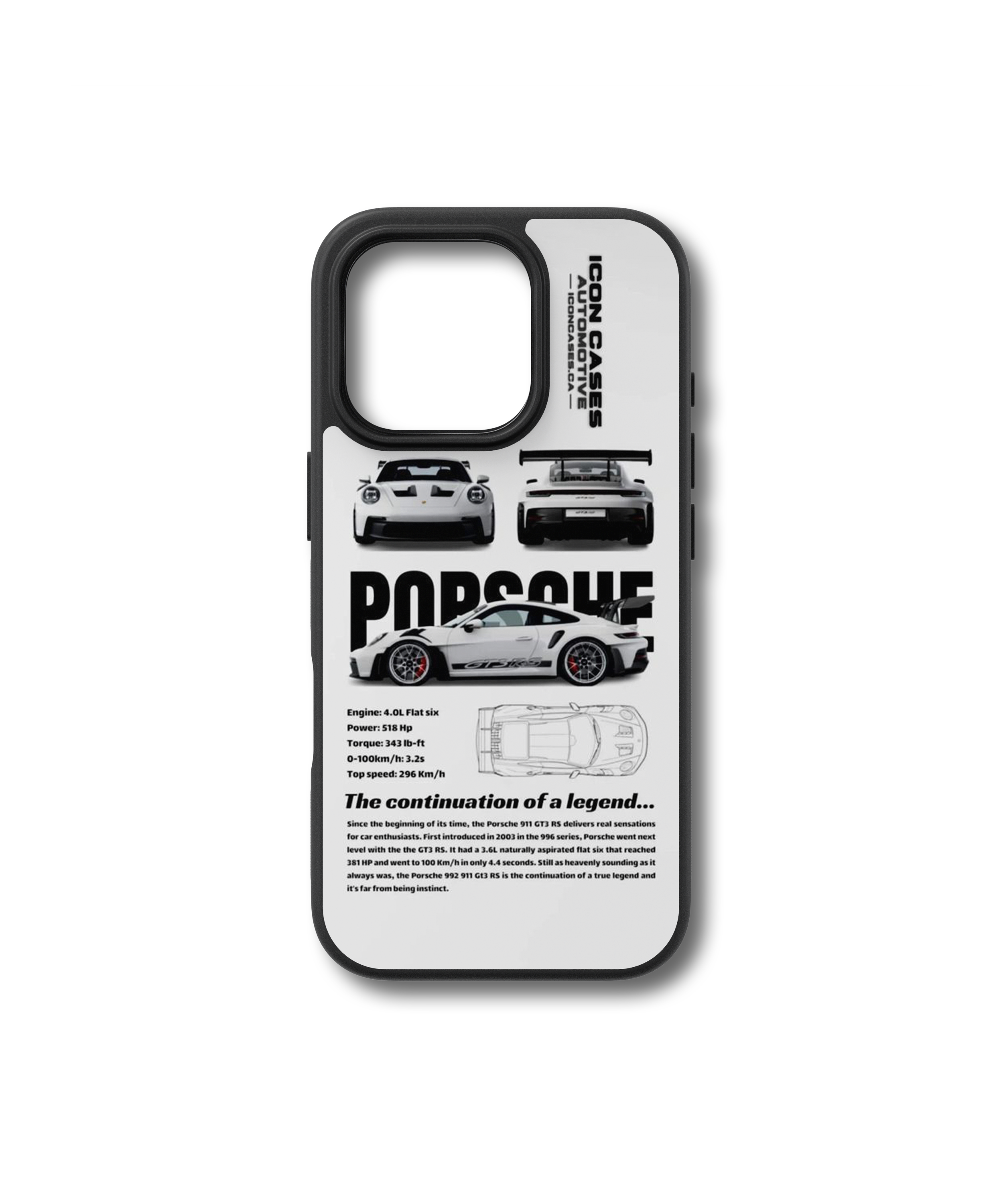 Porsche White New Glass Case